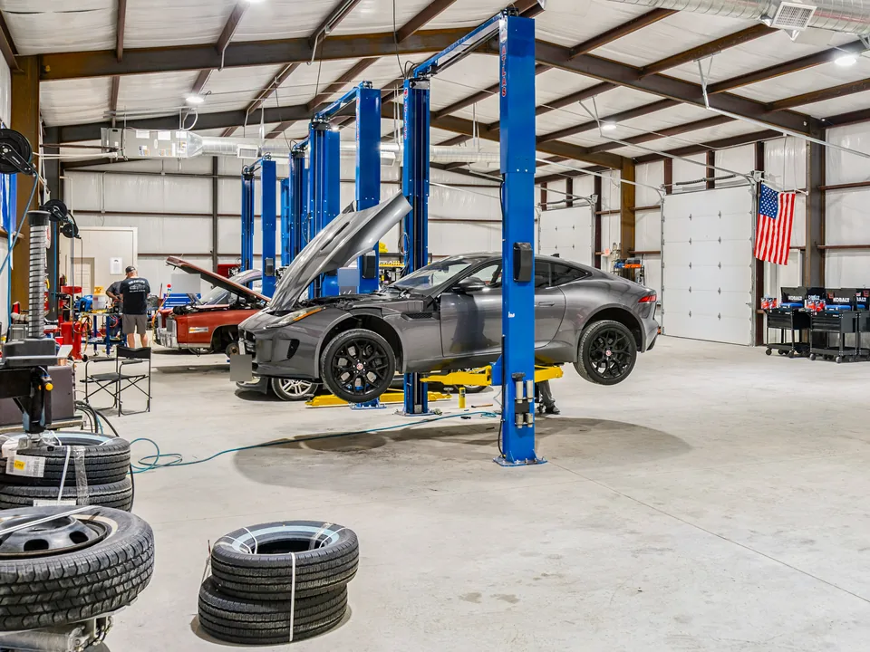 Anna, Texas: inside a partner’s auto shop, cars up on lifts