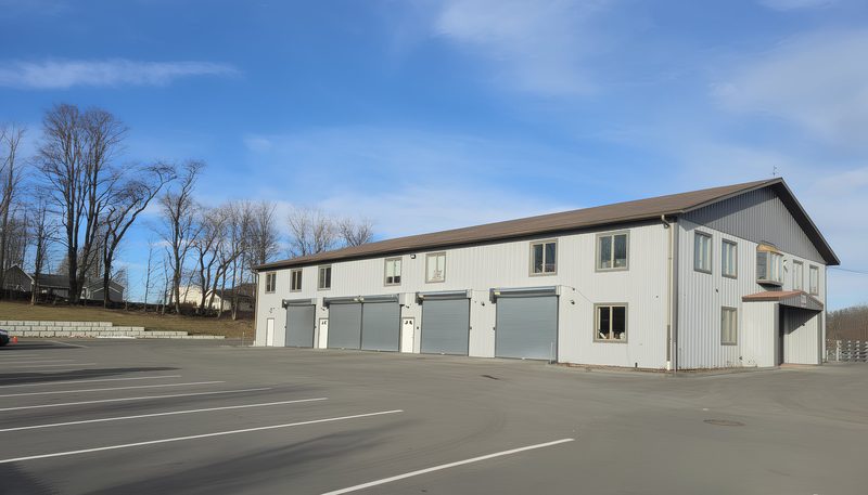 A New Fairfield building with grade-level doors